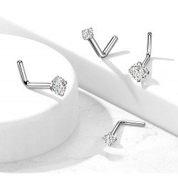 18-20GA G23 Implant Grade Titanium Prong Set CZ Crystal L-Bend Nose Stud 18GA (1mm) $8.12 Body Jewelry