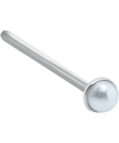 925 Sterling Silver Nose Ring Faux 1.5mm or 2mm Pearl 22G 1.5mm Pearl-Bone $9.51 Body Jewelry