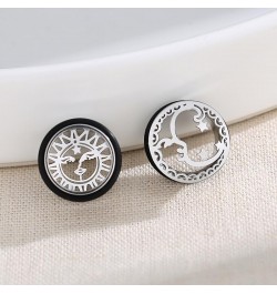 2Pcs Ear Gauges for Women Hollow Sun Moon Asymmetrical Plugs Single Flared Saddle Stretching Gauge Tunnels Expanders Stainles...