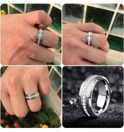 Newshe Wedding Rings Set for Him and Her Women Mens Tungsten Bands Round Cz 3Ct Sterling Silver Size 5-13 Men's Size 9 & Wome...