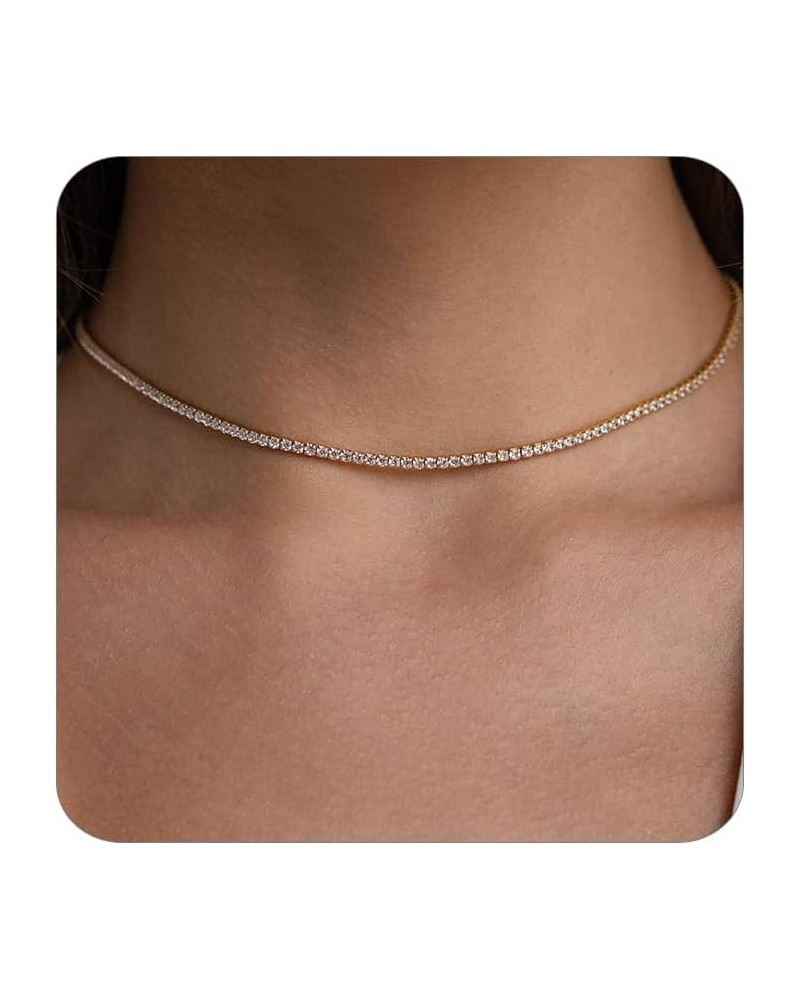 Gold Necklace for Women,14K Gold/Silver Necklace Herringbone Snake Necklace Box Chain Necklace Dainty Layered Choker Necklace...