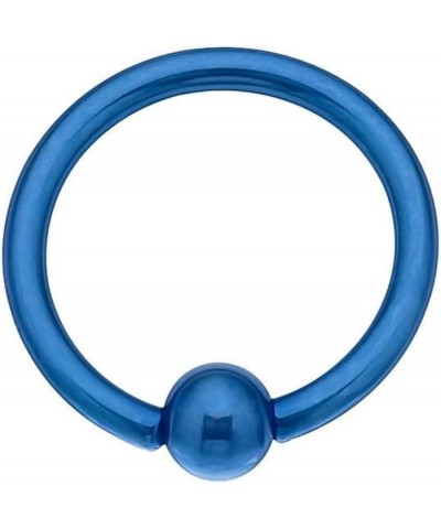 16G | 14G Colored Tension Captive Titanium IP Over 316L Surgical Implant Grade Steel Bead Ring 16GA | Blue | 10mm | 4mm Ball ...