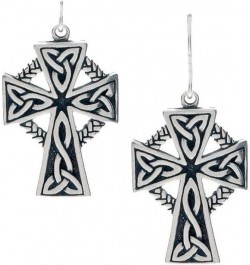 Celtic Cross Circle Of Life Sterling Silver Dangle Earrings $18.06 Earrings