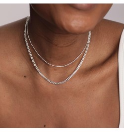 Dainty 14k Gold/Silver Choker Necklace for Women Simple Chain Necklaces Shining Dots Sparkle Prom Necklace Cute Satellite Bea...