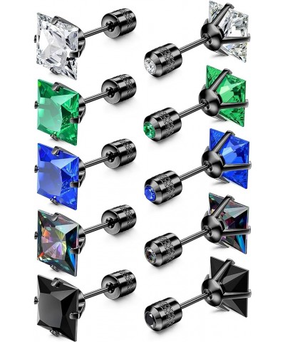 5 Pairs ???????? ????? ???? ???????? ????????? ????? ???? ???????? ??? ????? ???, Rainbow 5A Cubic Zirconia Sleep ???????????...