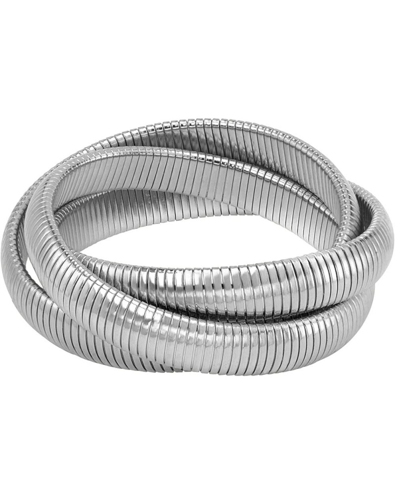 Triple Cobra™ Bracelet -10 mm Width High Polished Rhodium $70.00 Bracelets