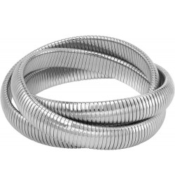 Triple Cobra™ Bracelet -10 mm Width High Polished Rhodium $70.00 Bracelets