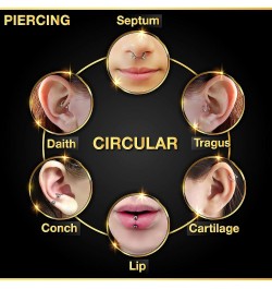 2PCS Surgical Steel Horseshoe Earrings 16 gauge 5/16 8mm 3mm Crystal Ball Lobe Earrings Septum Piercing Jewelry Choose Colors...