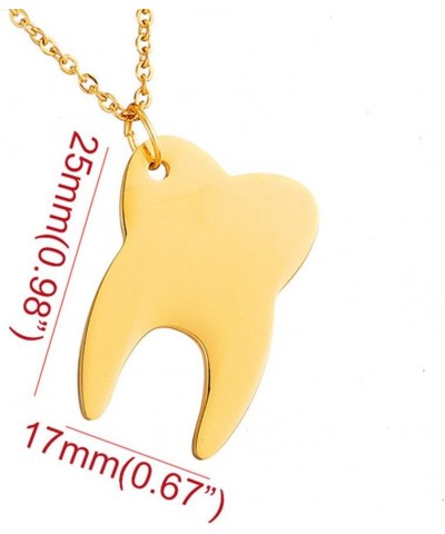 Medical Tooth Pendant Charm Necklace Jewelry for Dentist Doctor Nurse Gift Gold $11.25 Necklaces