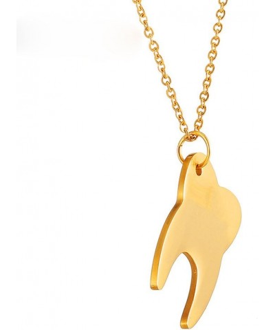 Medical Tooth Pendant Charm Necklace Jewelry for Dentist Doctor Nurse Gift Gold $11.25 Necklaces