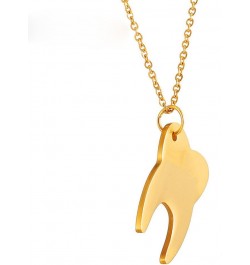 Medical Tooth Pendant Charm Necklace Jewelry for Dentist Doctor Nurse Gift Gold $11.25 Necklaces