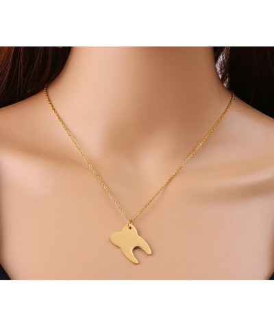 Medical Tooth Pendant Charm Necklace Jewelry for Dentist Doctor Nurse Gift Gold $11.25 Necklaces