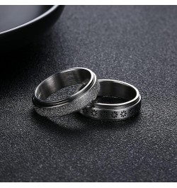 4/6/8/9 Pcs Fidget Anxiety Ring for Women Men Stainless Steel Spinner Ring for Anxiety Bead Flower Sun Moon Star Stress Relie...