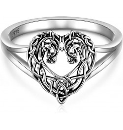 Horse Ring Sterling Silver Celtic Horse Rings for Women Couples Celtic Knot Cowgirl Equestrian Horses Jewelry Horsey Gifts $1...