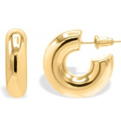 EDEN 14K Gold Plated Bubble Chunky Gold Hoop Earrings For Women, 25MM Thick Gold Hoops Earrings, Chunky Gold Earrings For Wom...