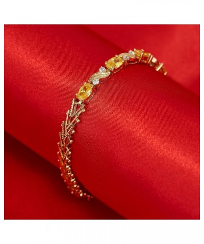 Cubic Zirconia Birthstone Bracelet for Women | Gold Bracelets for Women 24k Real Gold Plated Birthday Gifts for Women | Size ...