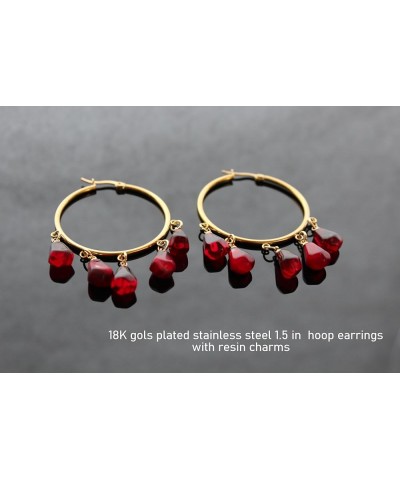 Pomegranate jewelry Big hoops gold $19.71 Earrings