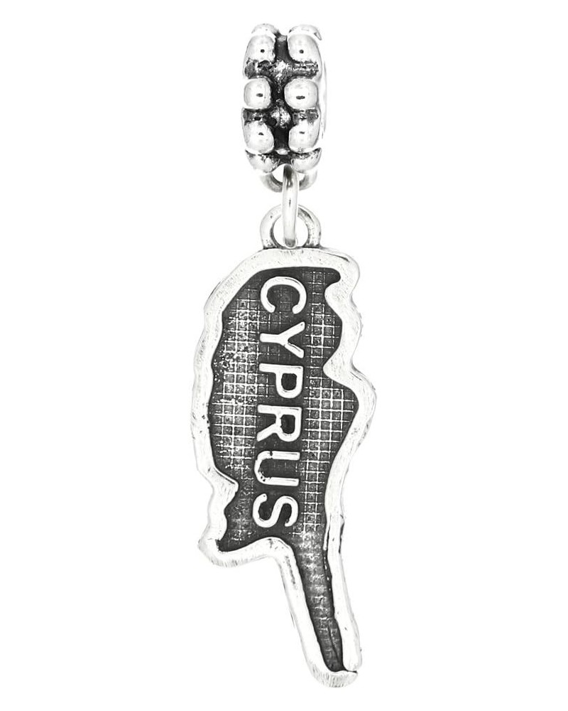 Sterling Silver Oxidized Dangling Textured Resort Island Country European Bead Charm Cyprus $13.70 Bracelets