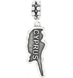 Sterling Silver Oxidized Dangling Textured Resort Island Country European Bead Charm Cyprus $13.70 Bracelets