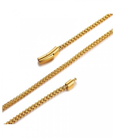 Solid Box Link Chain, 3MM Stainless Steel/Gold/Black Plated, 18/20/22/24 Inches Men Women Replacement Chain Necklace with Eas...