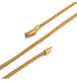 Solid Box Link Chain, 3MM Stainless Steel/Gold/Black Plated, 18/20/22/24 Inches Men Women Replacement Chain Necklace with Eas...