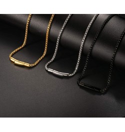 Solid Box Link Chain, 3MM Stainless Steel/Gold/Black Plated, 18/20/22/24 Inches Men Women Replacement Chain Necklace with Eas...