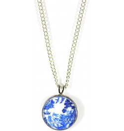 'Blue Willow', Willow Ware Blue and White Cabochon Necklace, 18 inches $18.25 Necklaces