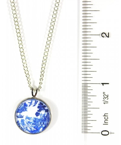 'Blue Willow', Willow Ware Blue and White Cabochon Necklace, 18 inches $18.25 Necklaces