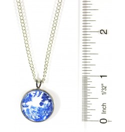 'Blue Willow', Willow Ware Blue and White Cabochon Necklace, 18 inches $18.25 Necklaces