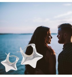 Star Earrings Silver Cute Hoop Earrings for Women Small Sleeper Tragus Hoop Earrings Cartilage Jewelry Gifts Huggie Earrings ...