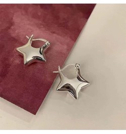 Star Earrings Silver Cute Hoop Earrings for Women Small Sleeper Tragus Hoop Earrings Cartilage Jewelry Gifts Huggie Earrings ...