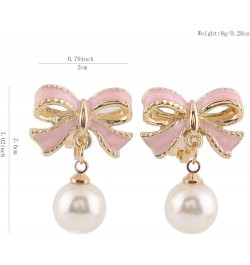 Simulated Pearl Clip On Earrings Not Pierced Earrings Elegant Ear Clip for Women Party Daily Jewelry Accessory Gold Pink Clip...