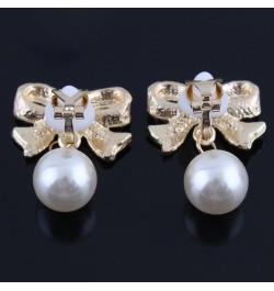 Simulated Pearl Clip On Earrings Not Pierced Earrings Elegant Ear Clip for Women Party Daily Jewelry Accessory Gold Pink Clip...