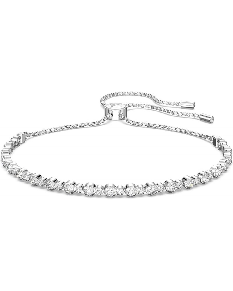 Subtle Bracelet Jewelry Collection, Clear Crystals Rhodium Tone Bolo Closure $37.33 Bracelets