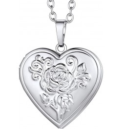 Heart Locket Necklace that Holds Pictures, 925 Sterling Silver/18K Gold/Platinum Plated Heart/Angel Wing/Tree of Life Photo P...