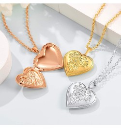 Heart Locket Necklace that Holds Pictures, 925 Sterling Silver/18K Gold/Platinum Plated Heart/Angel Wing/Tree of Life Photo P...