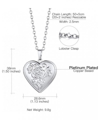 Heart Locket Necklace that Holds Pictures, 925 Sterling Silver/18K Gold/Platinum Plated Heart/Angel Wing/Tree of Life Photo P...