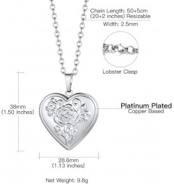 Heart Locket Necklace that Holds Pictures, 925 Sterling Silver/18K Gold/Platinum Plated Heart/Angel Wing/Tree of Life Photo P...