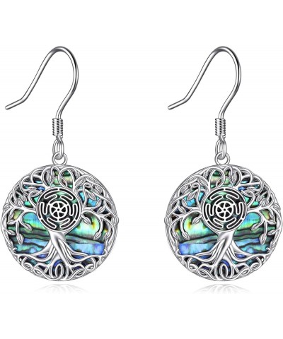 Tree of Life Earrings Sterling Silver Tree Life Eardrop with Abalone Shell Dangle Drop Earrings Jewelry Gifts for Women Girls...