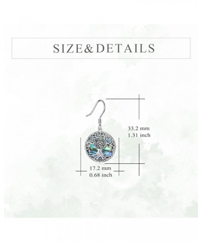 Tree of Life Earrings Sterling Silver Tree Life Eardrop with Abalone Shell Dangle Drop Earrings Jewelry Gifts for Women Girls...