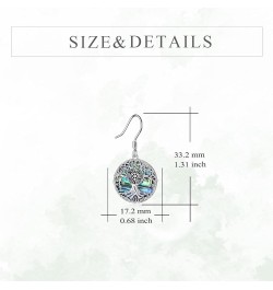 Tree of Life Earrings Sterling Silver Tree Life Eardrop with Abalone Shell Dangle Drop Earrings Jewelry Gifts for Women Girls...