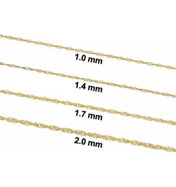 14k Yellow Gold Filled Or White Gold Filled Singapore Chain Necklace For Women And Men (1mm, 1.4mm, 1.7mm or 2mm - sizes from...