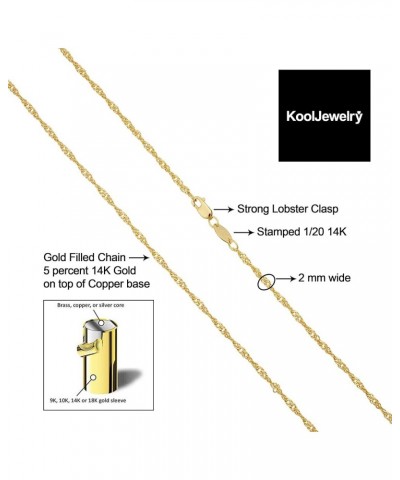 14k Yellow Gold Filled Or White Gold Filled Singapore Chain Necklace For Women And Men (1mm, 1.4mm, 1.7mm or 2mm - sizes from...