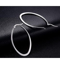 Stainless Steel Oval Teardrop Hoop Earrings For Women,Hypoallergenic Huggie Rose Gold Black Silver 4 Pairs a Set $9.71 Earrings