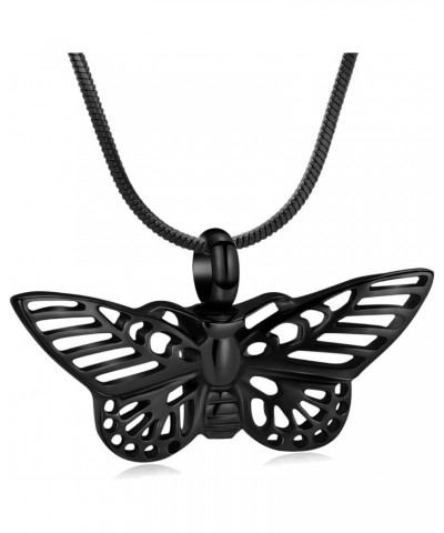 Cremation Jewelry for Ashes Memorial Keepsake for Beloved's Ashes Urn Pendants Butterfly Cremation Necklace for Ashes Black $...