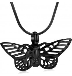 Cremation Jewelry for Ashes Memorial Keepsake for Beloved's Ashes Urn Pendants Butterfly Cremation Necklace for Ashes Black $...