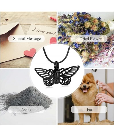 Cremation Jewelry for Ashes Memorial Keepsake for Beloved's Ashes Urn Pendants Butterfly Cremation Necklace for Ashes Black $...