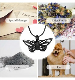 Cremation Jewelry for Ashes Memorial Keepsake for Beloved's Ashes Urn Pendants Butterfly Cremation Necklace for Ashes Black $...