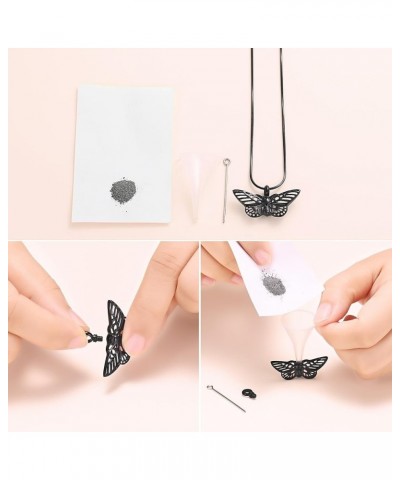 Cremation Jewelry for Ashes Memorial Keepsake for Beloved's Ashes Urn Pendants Butterfly Cremation Necklace for Ashes Black $...