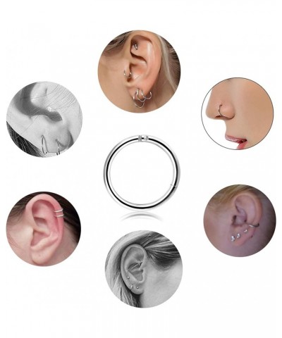 3-6Pairs Stainless Steel 16G Sleeper Earrings Septum Clicker Nose Lip Ring Body Piercing A: 3Pairs Silver Tone(6/8/10mm) $8.0...